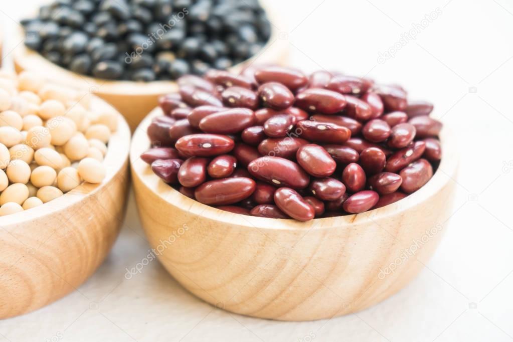 Mixed beans with kidney mung black and Soy Bean - Healthy and Nutrition food concept style