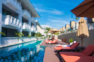 Hotel resort arka plan için soyut bulanıklık yüzme havuzunda