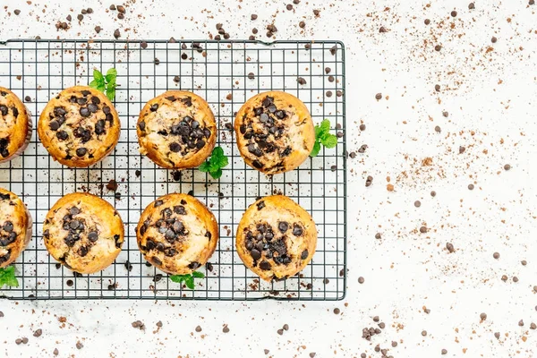 Sweet Dessert Chocolate Chip Stone White Background — Stock Photo, Image