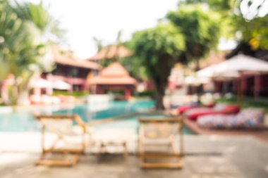 Hotel resort arka plan için soyut bulanıklık yüzme havuzunda