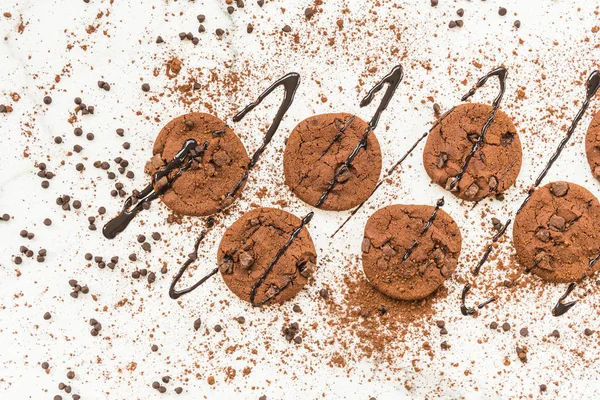 Dessert Sucré Avec Biscuits Aux Pépites Chocolat — Photo