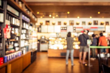 Bulanıklık kafe ve Restoran iç arka plan - Vintage filtre için