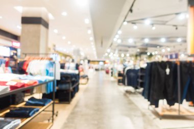 Arkaplan için mağaza içindeki soyut bulanıklık ve odaklanmış alışveriş merkezleri