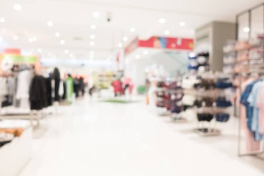 Arkaplan için mağaza içindeki soyut bulanıklık ve odaklanmış alışveriş merkezleri