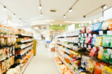 Soyut bulanıklık ve ufuk süpermarket perakende satmak ve arka plan için alışveriş