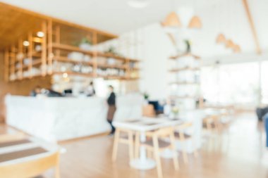 Bulanıklık restoran ve kafe Cafe iç arka plan - Vintage filtre için