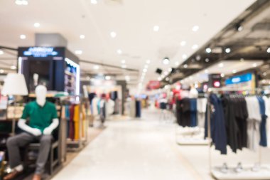 Arkaplan için mağaza içindeki soyut bulanıklık ve odaklanmış alışveriş merkezleri