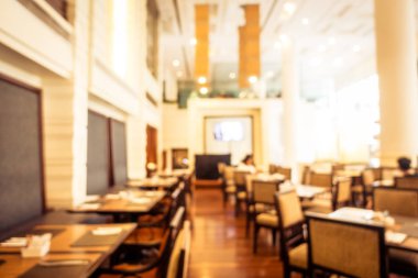 Soyut bulanıklık ve ufuk kahvaltı büfesi otel Restoran iç arka plan - Vintage filtre için