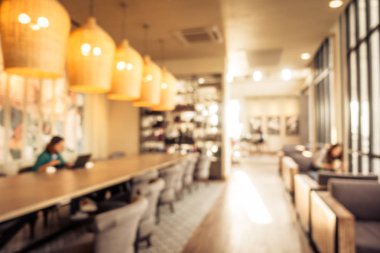 Soyut bulanıklık ve ufuk kahvaltı büfesi otel Restoran iç arka plan - Vintage filtre için