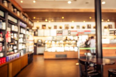 Bulanıklık kafe ve Restoran iç arka plan - Vintage filtre için