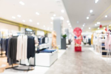 Arkaplan için mağaza içindeki soyut bulanıklık ve odaklanmış alışveriş merkezleri