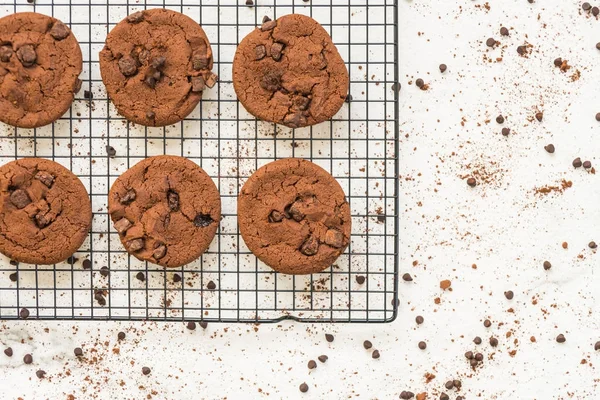 Sobremesa Doce Com Biscoitos Chocolate — Fotografia de Stock