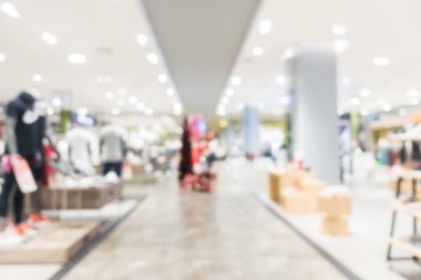 Arkaplan için mağaza içindeki soyut bulanıklık ve odaklanmış alışveriş merkezleri