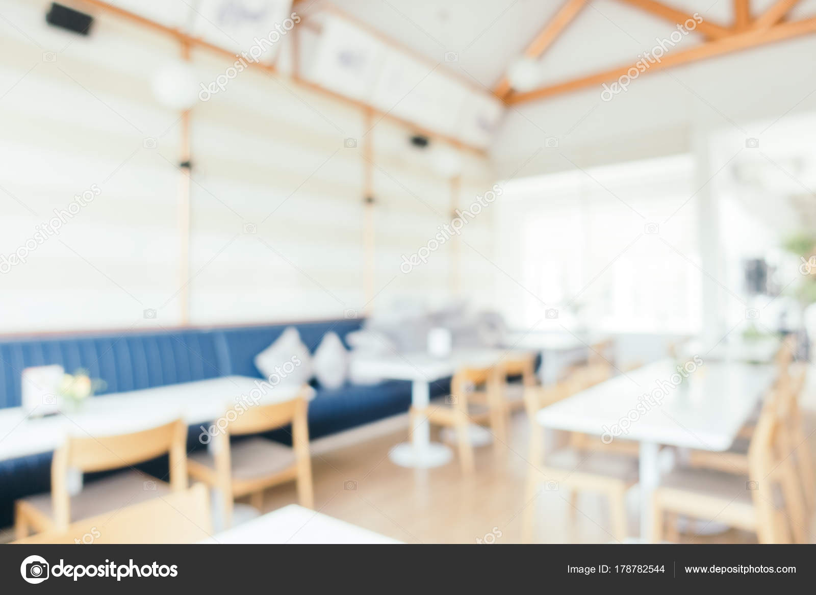 Abstract Blur Restaurant Coffee Shop Cafe Interior