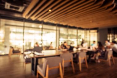 Özgün bulanıklık ve odaklanmış kafe ve restoran iç mimarisi - Vintage Filtresi-