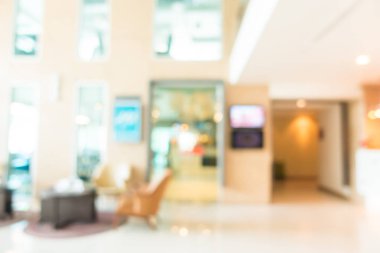 Arka plan için soyut bulanık otel ve lobi iç mimarisi