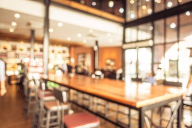 Bulanıklık kafe ve Restoran iç arka plan - Vintage filtre için