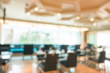 Arka plan için soyut bulanıklık ve odaklanmış kahve dükkanı ve restoran iç mekanı