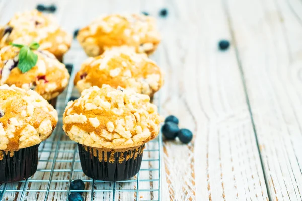 Zoete Dessert Met Bosbessen Muffin Filter Verwerking — Stockfoto