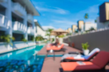 Hotel resort arka plan için soyut bulanıklık yüzme havuzunda