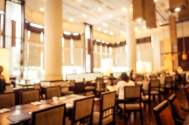 Soyut bulanıklık ve ufuk kahvaltı büfesi otel Restoran iç arka plan - Vintage filtre için