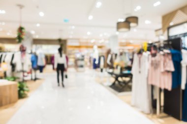 Arkaplan için mağaza içindeki soyut bulanıklık ve odaklanmış alışveriş merkezleri