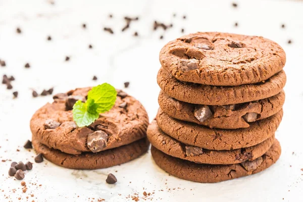 Postre Dulce Con Galletas Chispas Chocolate — Foto de Stock