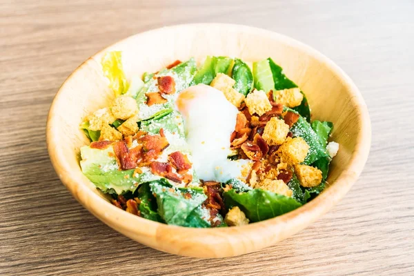 Cäsar Gemüsesalat Holzschale Gesunde Ernährung — Stockfoto