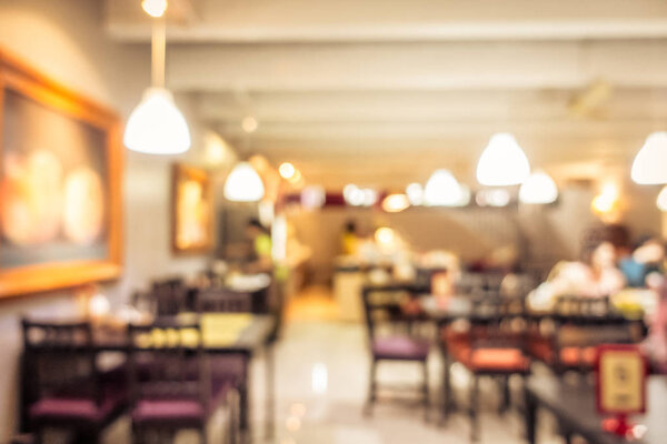 Abstract blur coffee shop cafe and restaurant interior for background - Vintage Filter