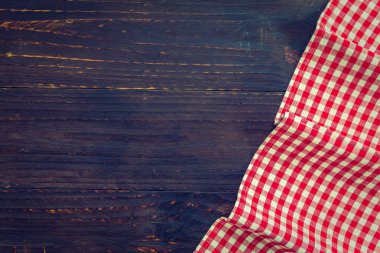 Ahşap masa kopya adlı kullanıcının alanı - Vintage filtre ile üzerinde mutfak bezi