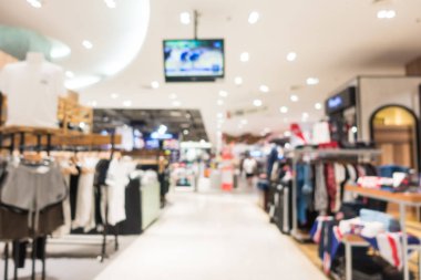 Arkaplan için mağaza içindeki soyut bulanıklık ve odaklanmış alışveriş merkezleri