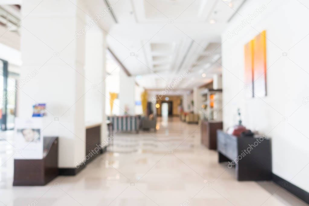 Abstract blur and defocused beautiful luxury hotel lobby and lounge interior for background