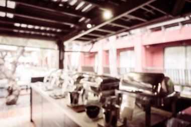 Bulanıklık restoran ve kafe Cafe iç arka plan - Vintage filtre için