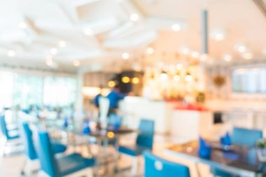 Arka plan için soyut bulanıklık ve odaklanmış kahve dükkanı ve restoran iç mekanı