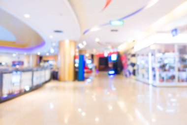 Arkaplan için mağaza içindeki soyut bulanıklık ve odaklanmış alışveriş merkezleri