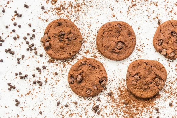 Postre Dulce Con Galletas Chispas Chocolate —  Fotos de Stock