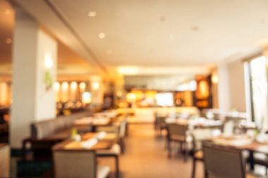 Bulanıklık açık büfe restoran ve kafe iç arka planı için
