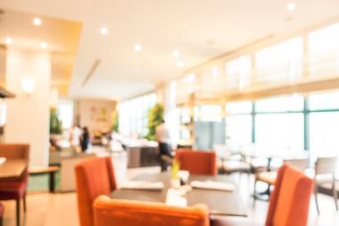Bulanıklık açık büfe restoran ve kafe iç arka planı için