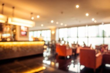 Bulanıklık açık büfe restoran ve kafe iç arka planı için