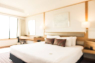 Arka plan için soyut bulanık yatak odası iç mimarisi