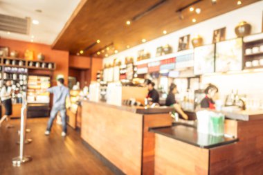 Bulanıklık kafe ve Restoran iç arka plan - Vintage filtre için