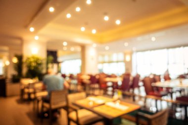 Bulanıklık açık büfe restoran ve kafe iç arka planı için