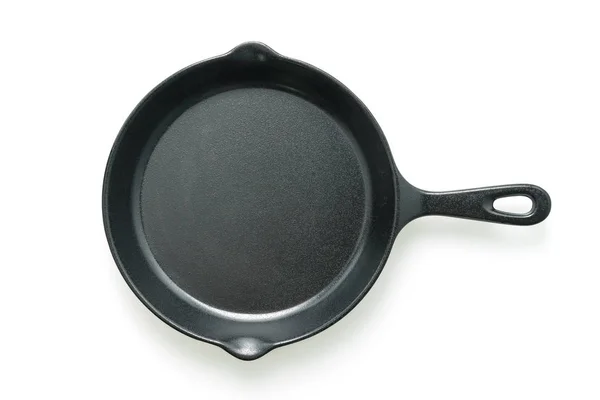 Black Iron Pan Isolated White Background — Stock Photo, Image