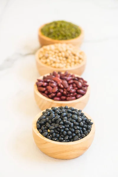 Mixed Beans Kidney Mung Black Soy Bean Healthy Nutrition Food — Stock Photo, Image