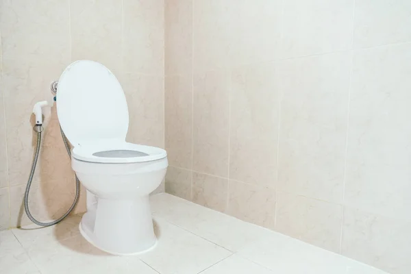 Bol et siège de toilette blanc — Photo