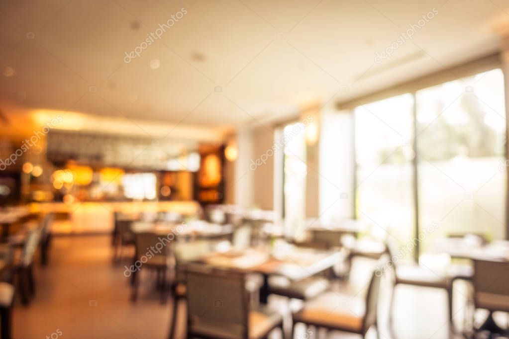 Abstract blur restaurant and cafe interior