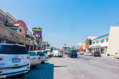 Chonburi, Thailand 20 Ocak 2018 dinlenme alanı çevresinde otoyol hızlı Tayland