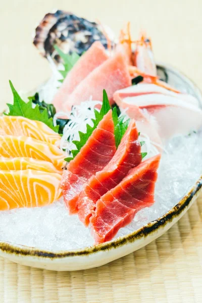 Rauwe Verse Zalm Tonijn Ander Visvlees Sashimi Japans Eten Stijl — Stockfoto