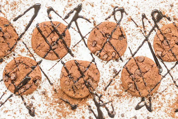 Dessert Sucré Avec Biscuits Aux Pépites Chocolat — Photo