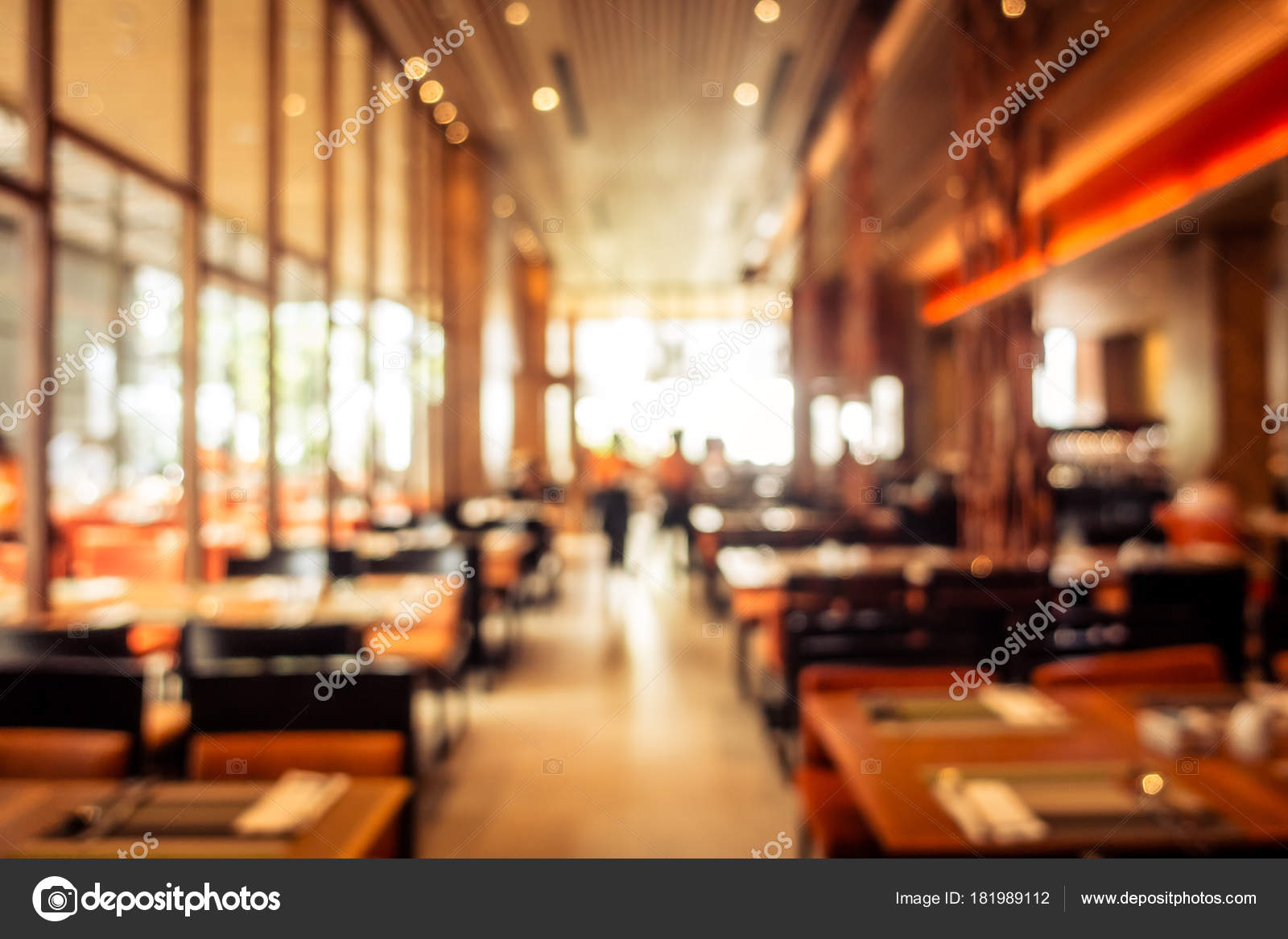 Abstract Blur Restaurant Coffee Shop Cafe Interior